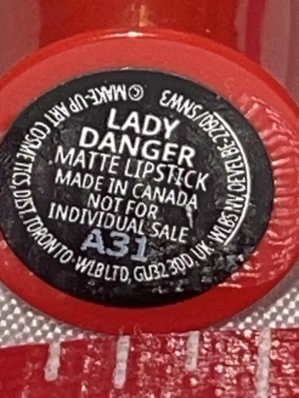 MAC Mini Lipstick Lady Danger Matte A31 Bold Orange Red Travel New NO BOX